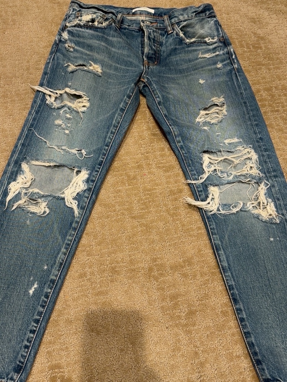 MOUSSY Japan Distressed Ripped Jeans Size 27 Premium Japanese